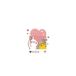犀牛盾Mod NX手機殼 - iPhone 16 Pro - 【聯名設計款】 - 懶散兔與啾先生 Lazy Rabbit and Mr.Chu - Send heart