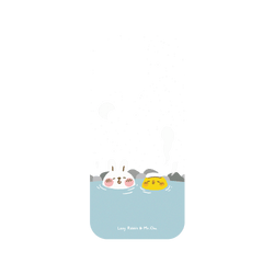 犀牛盾NX系列背板 - iPhone 16 Pro - 【聯名設計款】 - 懶散兔與啾先生 Lazy Rabbit and Mr.Chu - 泡溫泉
