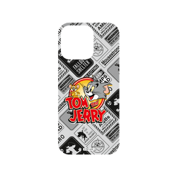 犀牛盾NX系列背板 - iPhone 16 Pro - 【聯名設計款】 - 湯姆貓與傑利鼠 Tom and Jerry - 貼紙系列 - 復古LOGO
