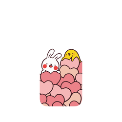 犀牛盾NX (MagSafe 兼容)背板 - iPhone 17 - 【聯名設計款】 - 懶散兔與啾先生 Lazy Rabbit and Mr.Chu - Hearts