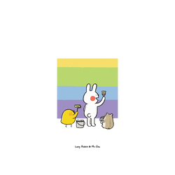 犀牛盾NX系列背板 - iPhone 17 Pro Max - 【聯名設計款】 - 懶散兔與啾先生 Lazy Rabbit and Mr.Chu - 彩虹
