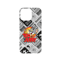犀牛盾SolidSuit手機殼 - iPhone 14 Pro Max - 【聯名設計款】 - 湯姆貓與傑利鼠 Tom and Jerry - 貼紙系列 - 復古LOGO