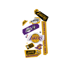 犀牛盾SolidSuit手機殼 - iPhone 15 Plus - 【聯名設計款】 - NBA - 拼貼系列-洛杉磯湖人 L.A. Lakers - Collage