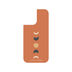 犀牛盾SolidX手機殼 - iPhone 17 - 【聯名設計款】 - I Love Doodle - Cat Landscape - Cat Phases Orange 貓咪月象-橘
