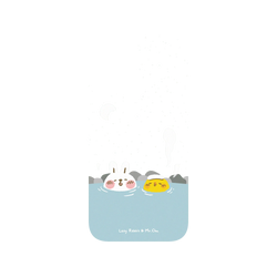 iPhone 16 Clear Case（相機按鈕）  懶散兔與啾先生 泡溫泉