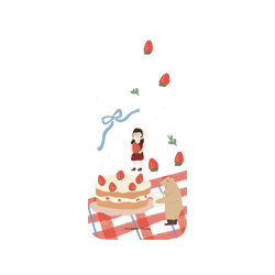 犀牛盾Clear Case防摔背蓋手機殼 - iPhone 16 - 【聯名設計款】 - 咻咻熊 - 草莓園的下午茶