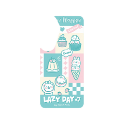 Galaxy S25 Clear (MagSafe 兼容)  懶散兔與啾先生 粉嫩夏日