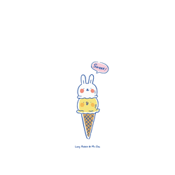 iPhone 15 Pro Clear  懶散兔與啾先生 冰淇淋