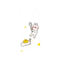 犀牛盾NX系列背板 - iPhone 15 - 【聯名設計款】 - 懶散兔與啾先生 Lazy Rabbit and Mr.Chu - 荷包蛋