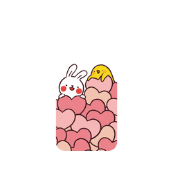 犀牛盾Mod NX (MagSafe 兼容)手機殼 - iPhone 15 Plus - 懶散兔與啾先生 Lazy Rabbit and Mr.Chu - Hearts