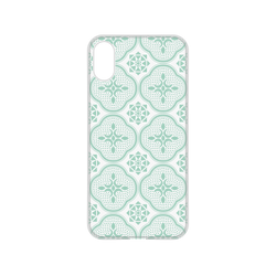 犀牛盾NX系列背板 - iPhone X - 【聯名設計款】 - 印花樂 - 玻璃海棠/透明粉綠
