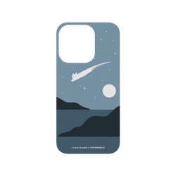 iPhone 14 Pro 犀牛盾SolidSuit (MagSafe 兼容)聯名設計款防摔背蓋手機殼 I Love Doodle - Cat Landscape - Meteor 貓咪流星